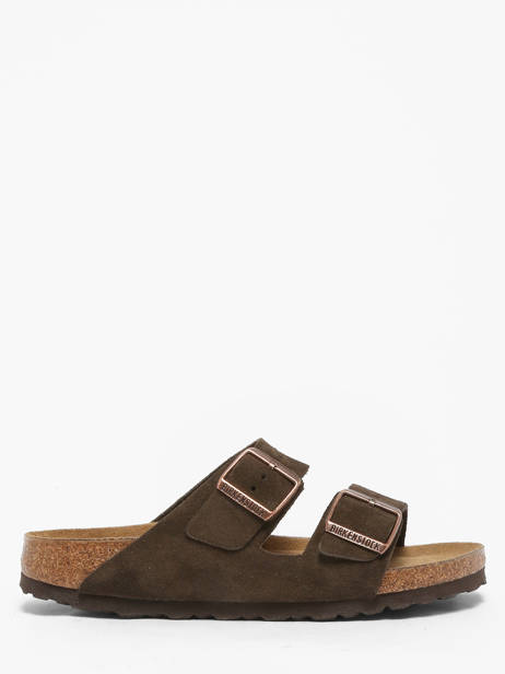 Slippers Arizona Uit Leder Birkenstock Bruin women 951313